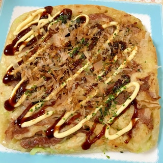 山芋入り☆たこ焼き粉で作るお好み焼き